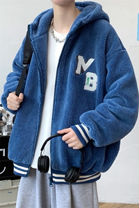冬装青少年加绒加厚棉衣保暖宽松羊羔绒外套男士 917-P110控价158图片