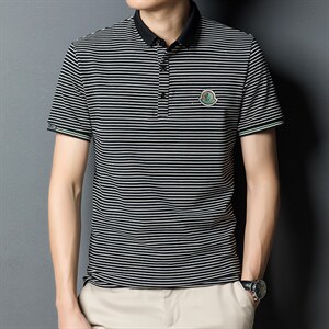 男士短袖T恤男条纹薄款POLO衫夏季中青年休闲百搭翻领棉质体恤衫,男装T恤,电商B212（原钱塘6029）