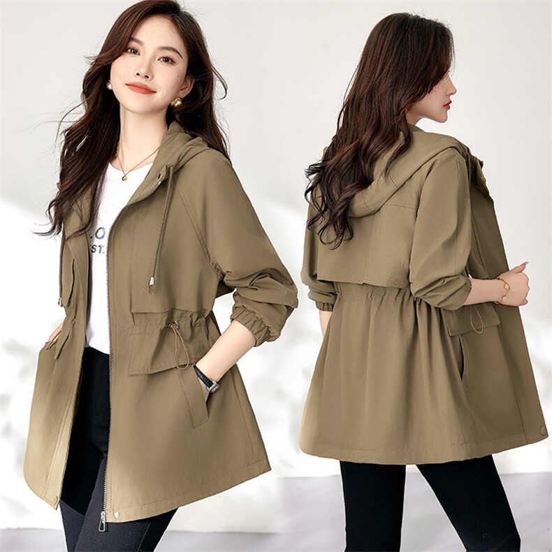 欧洲站大牌2025春秋新款韩版时尚宽松休闲风衣女今年流行短外套潮，女装风衣，慕咨
