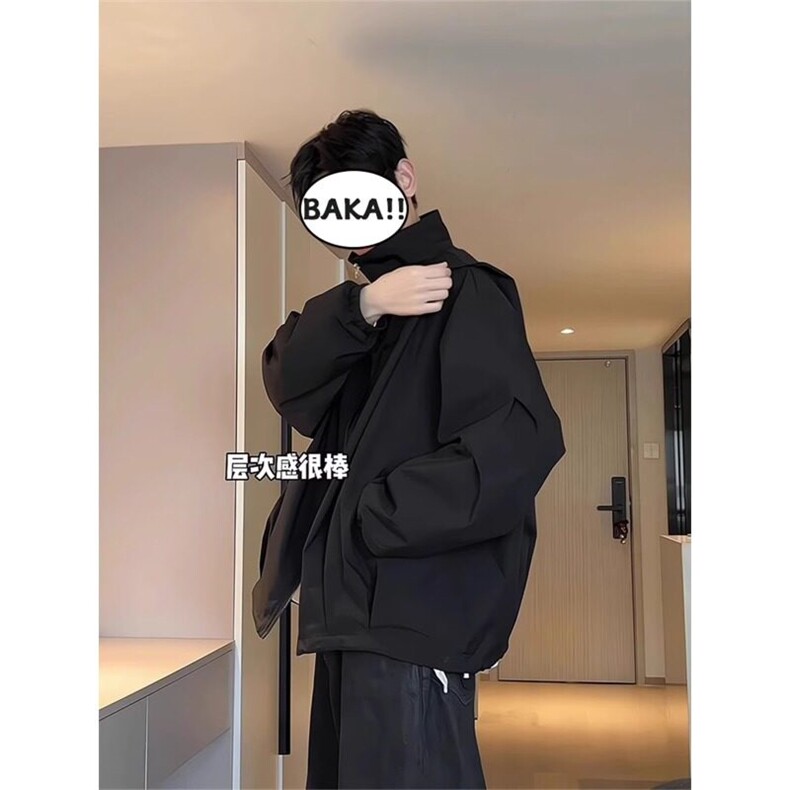 F669P58日系复古日男装春秋立领插肩休闲宽松情侣夹克拉链,男装夹克,星座512-6