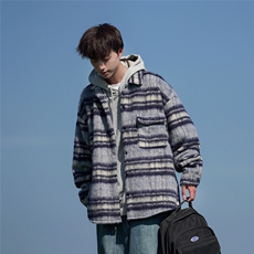 2025秋冬新款毛呢料格子宽松大码外套A017JK8052P85，女装短外套，电商A017