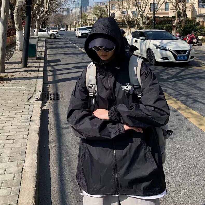 防晒衣男韩版潮流连帽印花户外帅气2024夏季新款ins外套W5755-P38,男装防晒衣,星座412-3
