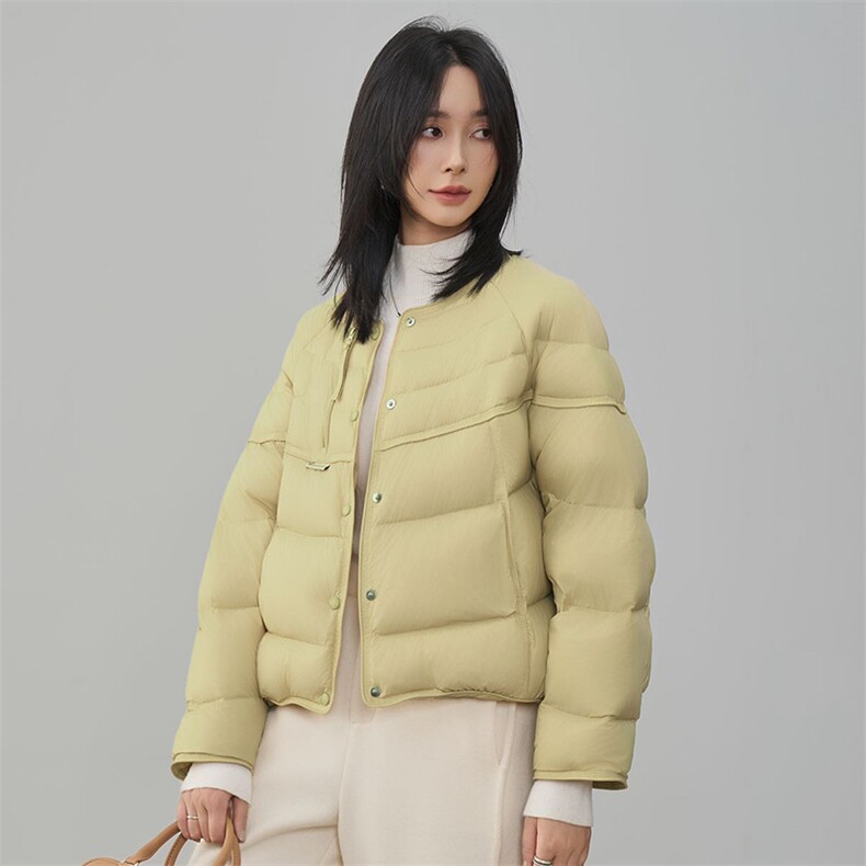 现货2025年冬季新款90白鸭绒休闲风简约时尚羽绒服女外套,女装羽绒服,阳光伊恋