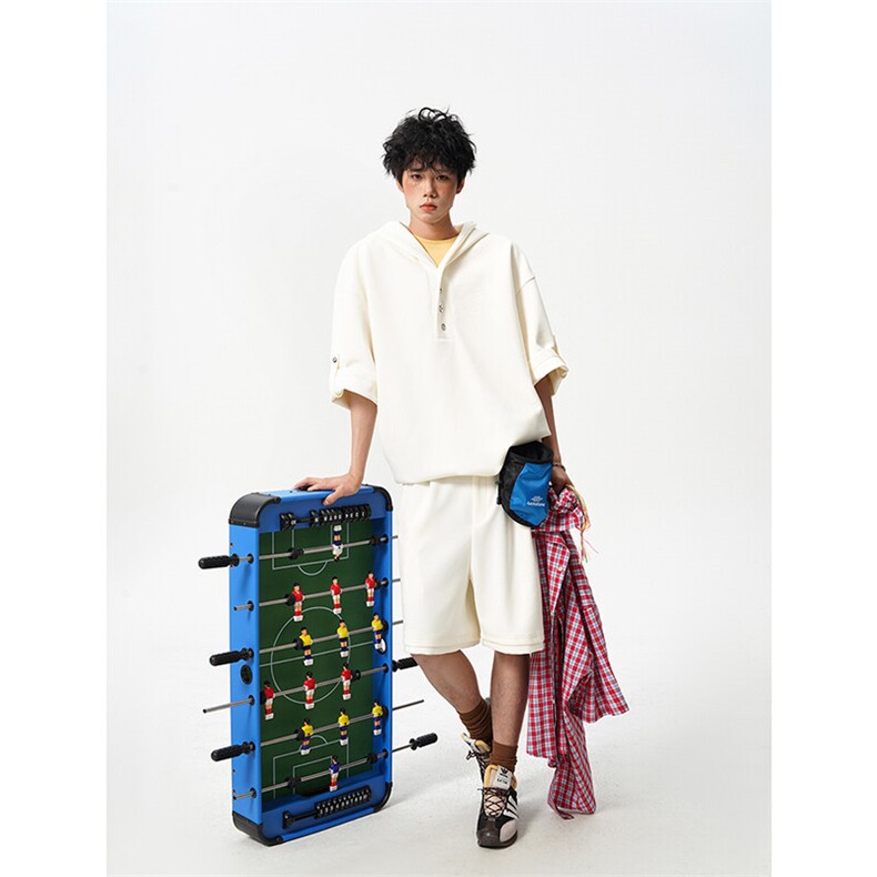 8XL-M高品质莫代尔空气层套装连帽短袖男上衣五分裤两件套TZ110，男装休闲套装，电商D206-1