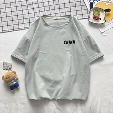 YT26248-P30亚麻短袖t恤男大码五分袖男宽松七分袖港风摆拍,男装T恤,电商A040