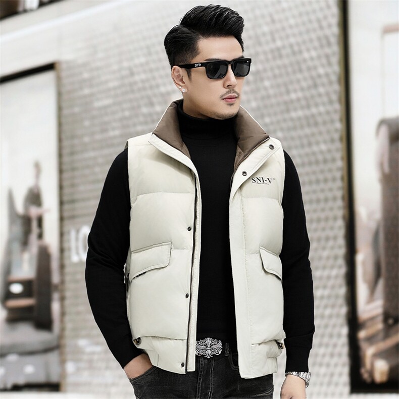 B89499钱塘2020-3厚款时尚冬季休闲中年长款男士羽绒服马甲P195,男装羽绒服,钱塘207-3