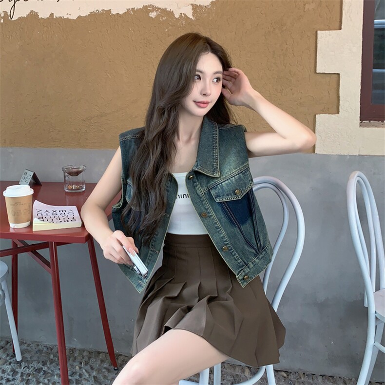 现货！现货！秋季2C256-A003-P120-K190牛仔马夹,女装马甲,2C256