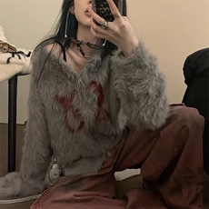秋冬毛茸茸慵懒风开衫毛衣女新款慵懒风软糯糯针织衫LMY9533-P60，男装针织衫/毛衣，星座1008