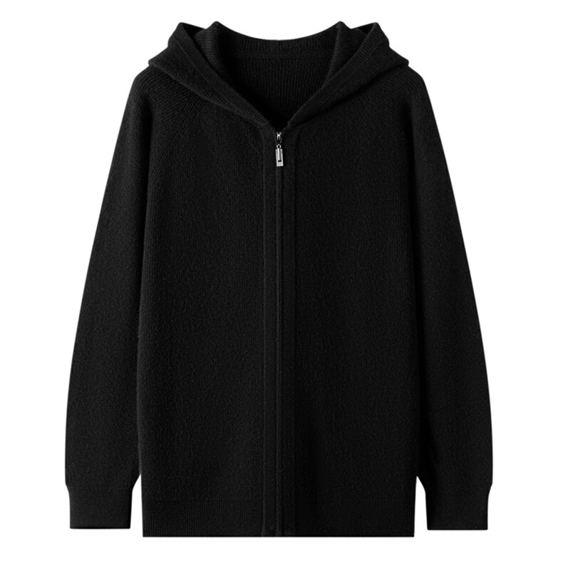 男士连帽毛衣秋冬季新款舒适潮流时尚百搭宽松羊绒开衫，男装羊绒开衫，忠诺羊绒高端店