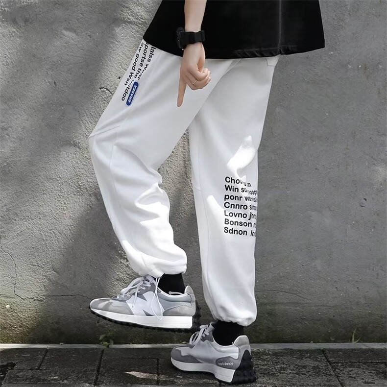 新款时尚潮男百搭宽松休闲裤图片