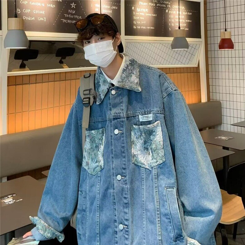水洗潮美式复古牛仔外套男翻领工装夹克7002-P50,男装夹克,星座1109-3