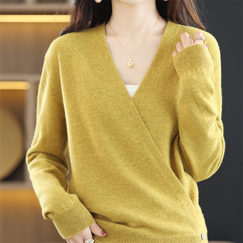 针织羊毛开衫女短款2024秋装新款韩版宽松V领长袖洋气，女装羊毛衫，斯尔特羊绒
