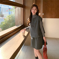 新款2026春季韩系波点三件套装6213-P170-K278，女装套装/套裙，2C057