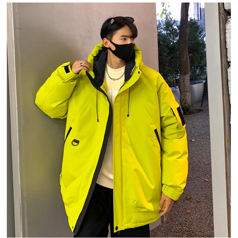 冬季男女登山服白鸭绒连帽纯色工装羽绒服外套A406Y93650P235,男装羽绒服,星座309（原A406）