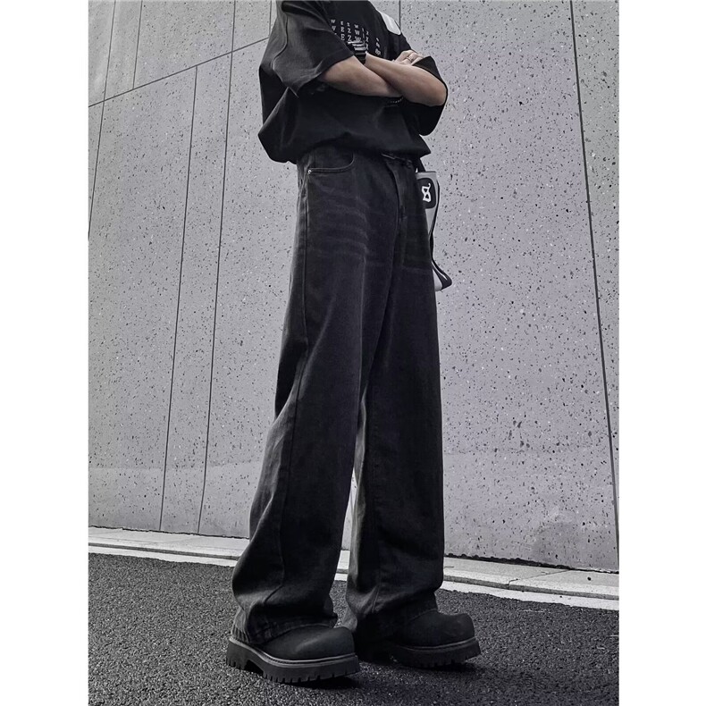 阔腿牛仔裤男女春秋直筒休闲裤穿搭炸街裤子 NZ7012图片
