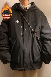 24冬大码防风防水多口袋双板滑雪服男加棉加厚保暖外套M78-P155图片