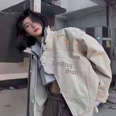 美式复古vintage风外套男女2025年春秋新款设计感宽松工装夹克，男装夹克，星座506A
