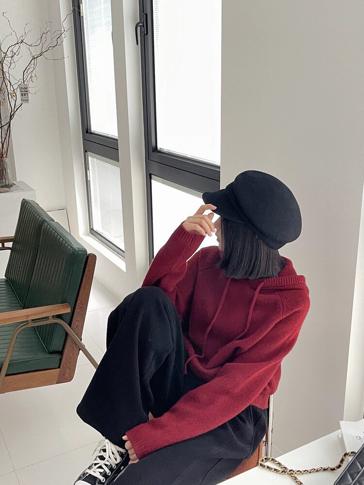 圆领毛衣女慵懒风气质百搭款休闲显瘦针织衫图片