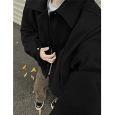 美式复古棉衣外套男秋冬季新款潮牌加厚cleanfit毛呢翻领夹棉夹克，男装夹克，星座1315