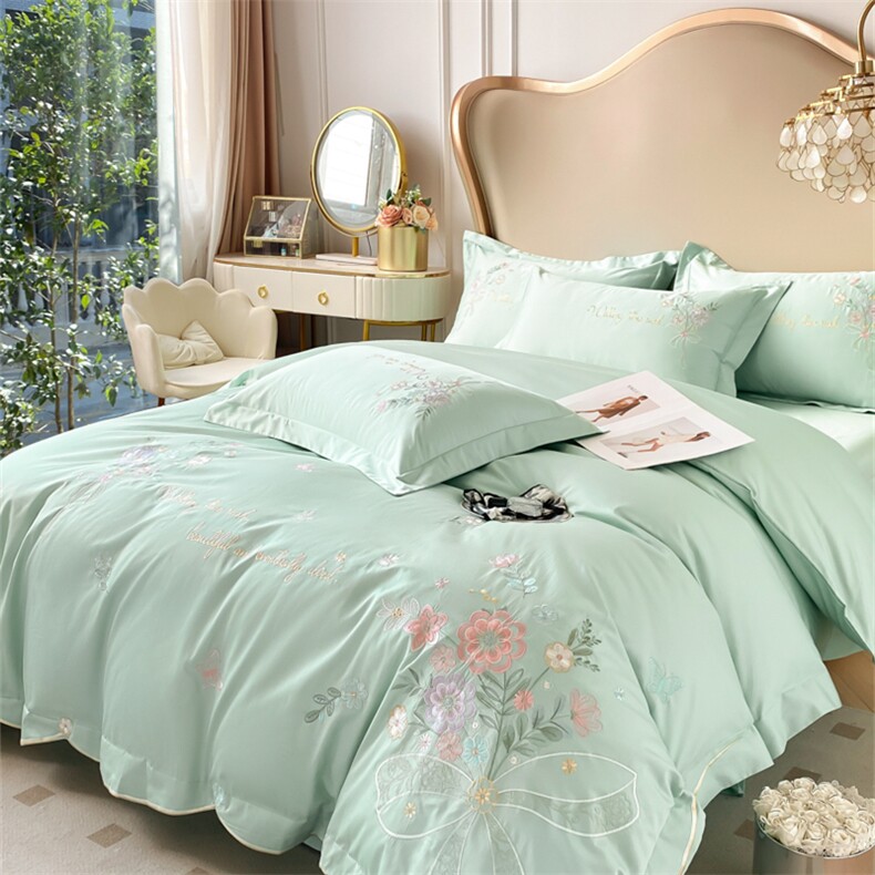 新款双面全棉刺绣四件套，床品套件，一起卖家纺