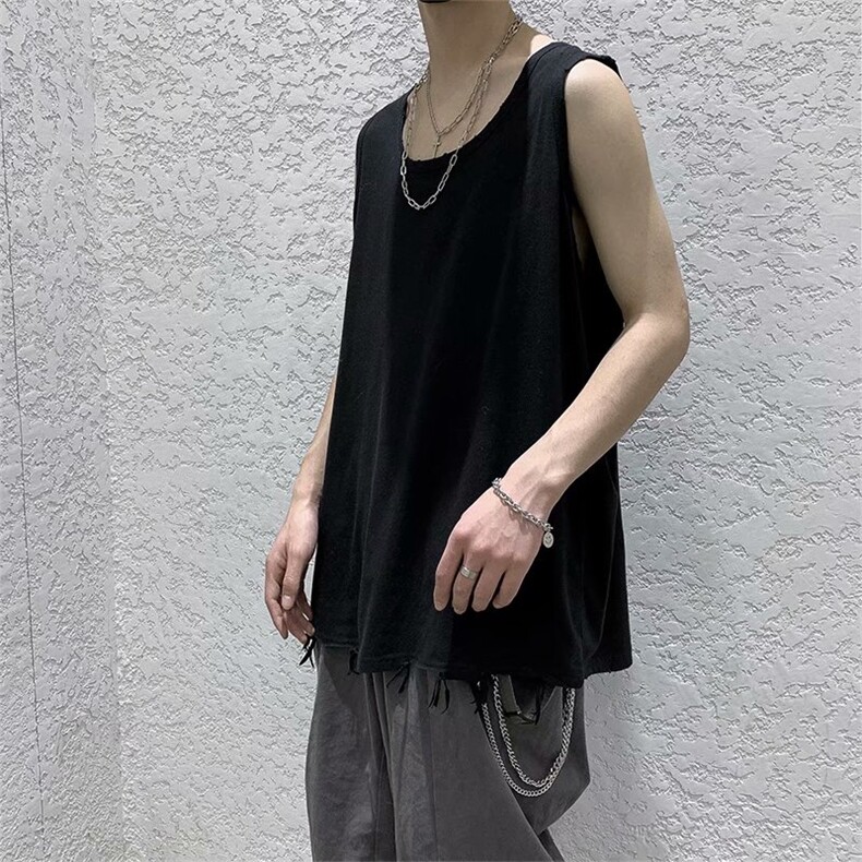 夏季无袖t恤男宽松潮牌ins潮流百搭运动背心坎肩上衣BX241-p23,男装背心/马甲,星座1008