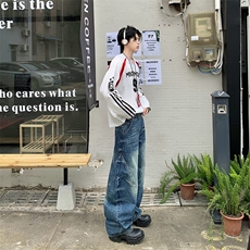 2025年牛仔裤男女慵懒简约气质流行日系文艺百搭时尚新款潮流原宿，男装牛仔裤，星座1210-1
