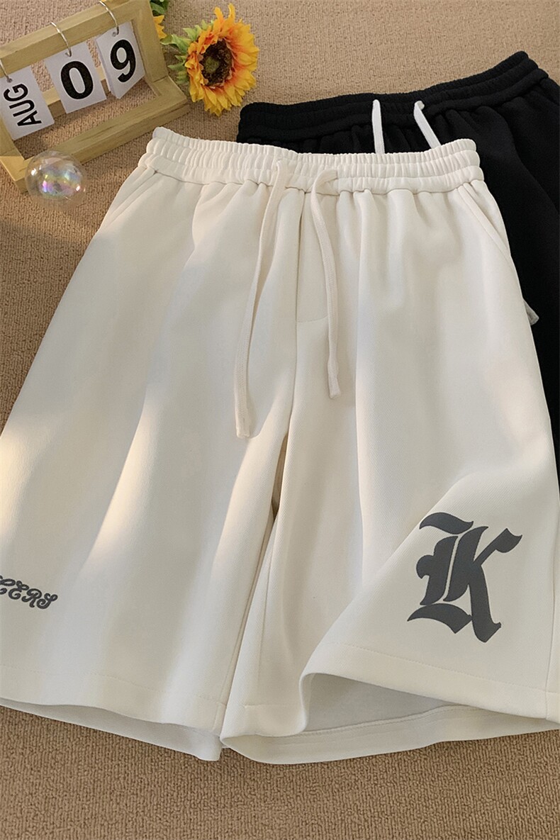 抖音直播品质重磅港风宽松五分裤男短裤X416b-1-DK386-P45限58,男装牛仔裤,星座416B-1