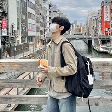 816B-JP001-P125新款麂皮外套韩版休闲翻领工装夹克韩男上衣，男装夹克，星座816B