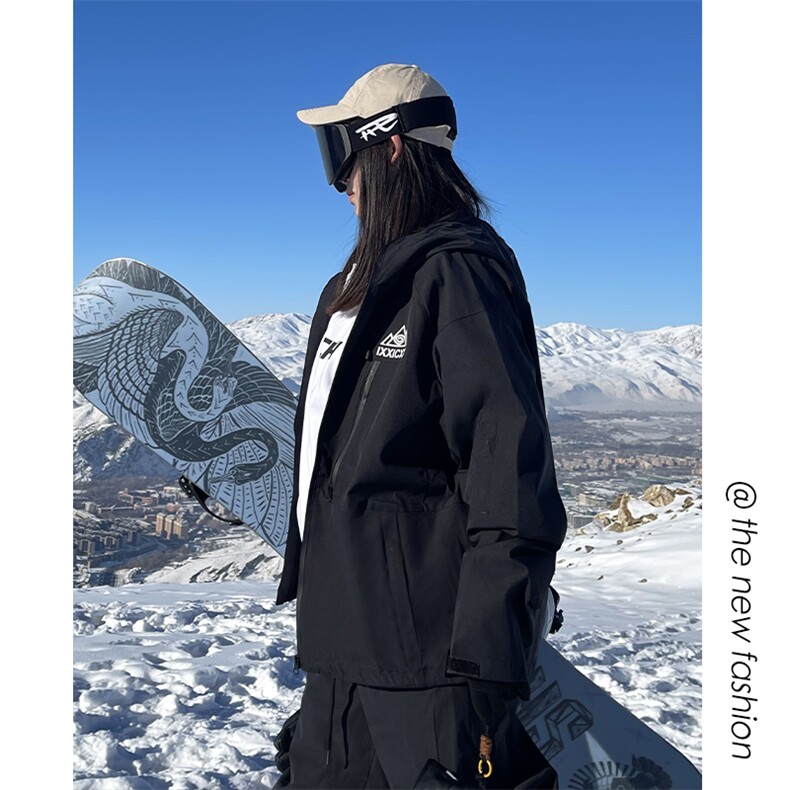 冬新防水滑雪服套装男女同款加厚保暖两件套中性风外套TZ027-P240,男装休闲套装,电商A001-1