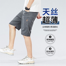 2025莱赛尔天丝休闲五分中裤新款潮夏季薄款冰丝牛仔短裤男裤D850，男装休闲裤，星座224-1
