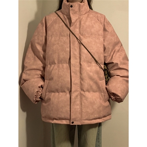 中性PU皮复古做旧设计钢印棉衣男女MY77096P130控198抖控228图片
