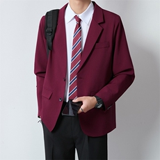 红色商务休闲正装西装男士新郎结婚礼服演出西服外套W6868-P50，男装西服套装，星座412-3