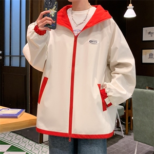 JK9012/P70春装新款两面服中性风夹克男防水冲锋衣宽松外套两面穿图片
