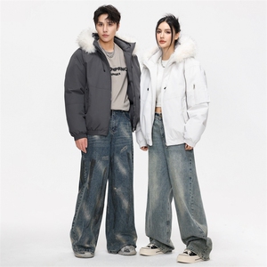 连帽毛领派克服男冬季座山雕工装棉服情侣棉衣外套MY2525-P100图片
