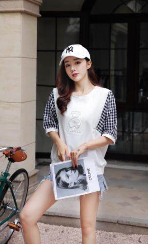 夏季小衫，黑色，白色。，女装，英雅姿秀