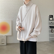 M-8XL春款纯色开衫毛衣宽松外套加肥加大码双拉链针织衫MY1503P78，男装针织衫/毛衣，电商B238