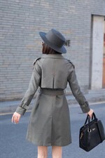 中长款收腰风衣，女装风衣，YO\VLF雅洛菲