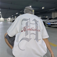 T恤潮流圆领男港风烫钻2026夏季新款短袖时尚B299-X5316-P45-控68，男装T恤，电商A061-1