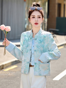 新中式刺绣提花短外套女2026春装新款今年超火小香风上衣图片