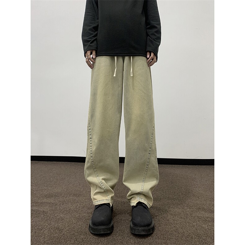 复古牛仔裤男款春季直筒宽松潮牌阔腿美式高街休闲长裤60744-p43,男装牛仔裤,星座1008