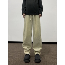 复古牛仔裤男款春季直筒宽松潮牌阔腿美式高街休闲长裤60744-p43，男装牛仔裤，星座1008