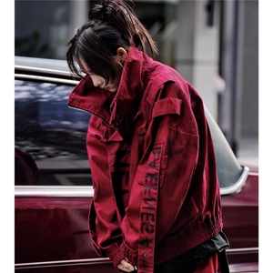 1506-1/JJ651/P173牛仔厚重棉服夹克外套涂鸦染黑廓加绒图片