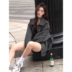 现货美式复古外套男女宽松高级感皮衣情侣pu皮夹克WJK85566-P63，男装夹克，星座1008