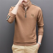 BAMJ-377钱塘2020-2春秋新款时尚休闲帅气中年男士长袖T恤P75，男装T恤，钱塘207-2