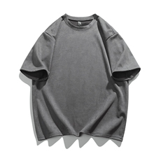 抖音得物直播高品质二开240克美式高街麂皮绒光版纯色短袖t恤12.5，男装T恤，电商A486-1