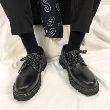 秋季韩版chic小众厚底皮鞋男潮流休闲低帮男鞋B253-1382-P105，男鞋低帮鞋，星座814A（原电商B253）