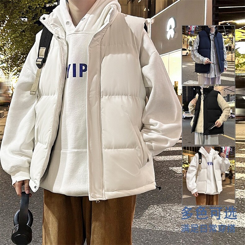 加绒加厚男立领棉马甲棉袄面包服保暖背心大码M-5XLMJ908P40,男装背心/马甲,星座1013-1