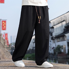 2026原创新款风男装宽松棉麻直筒裤透气大码休闲裤K178-P60，男装休闲裤，电商B277(原6028)