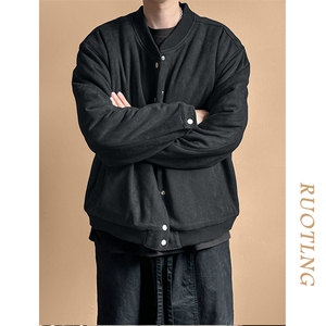 2024鹿皮绒夹克外套棒球服加棉棉服A351-AJ2511-P105加棉图片