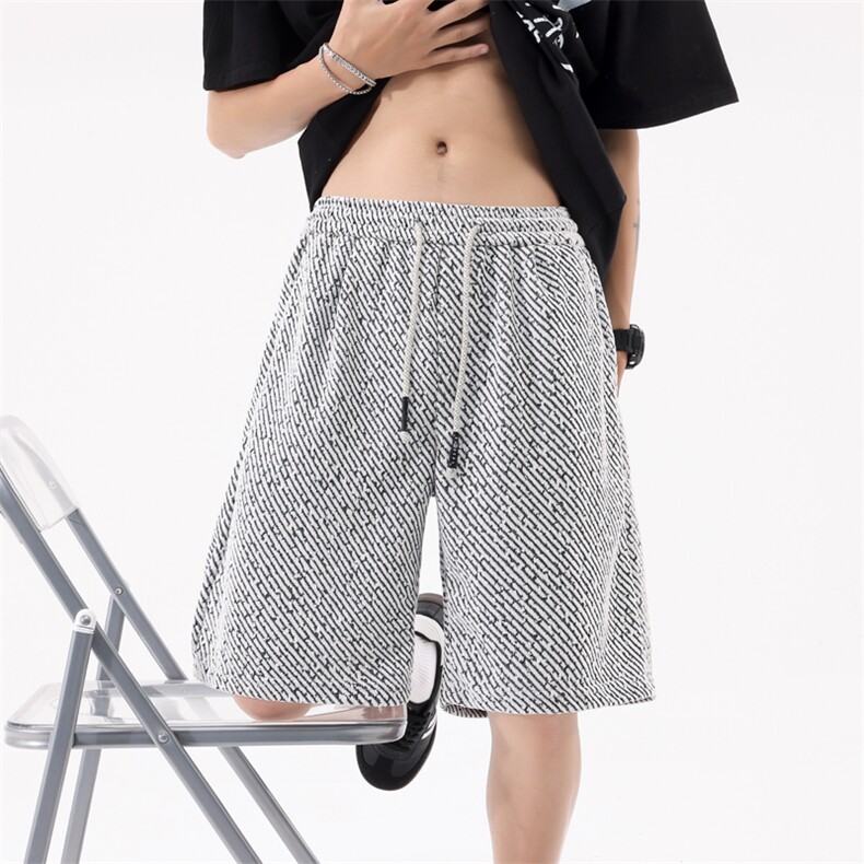 上新青少年运动裤短裤纹理感休闲五分裤男DK808TP2548大码,男装牛仔裤,星座301B-2（原A443-1）